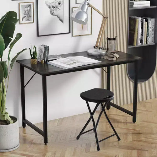 18-inch Portable Folding Stool with Handle Compact Chair with Non-Slip Feet and Metal Frame Legs for Indoor & Outdoor Use