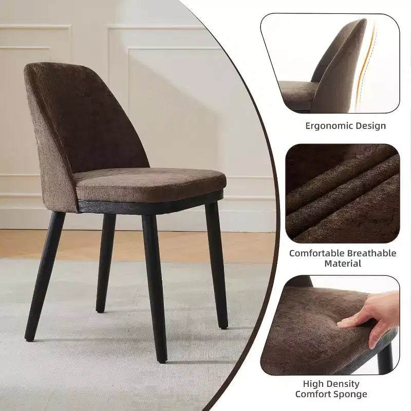Upholstered Dining Chairs, Modern Kitchen Chairs with Thick Cushions