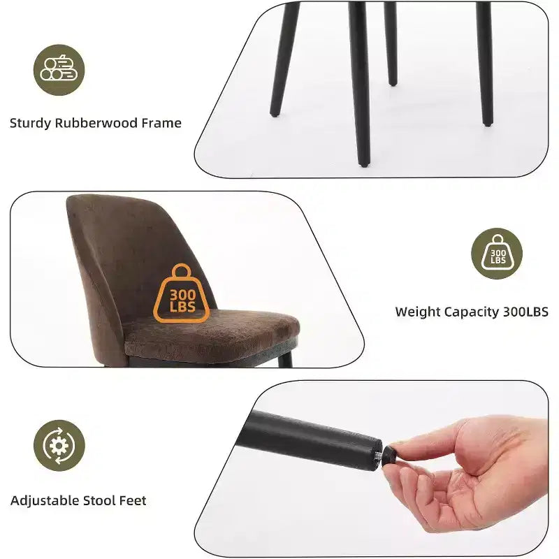 Upholstered Dining Chairs, Modern Kitchen Chairs with Thick Cushions