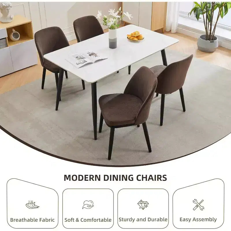 Upholstered Dining Chairs, Modern Kitchen Chairs with Thick Cushions