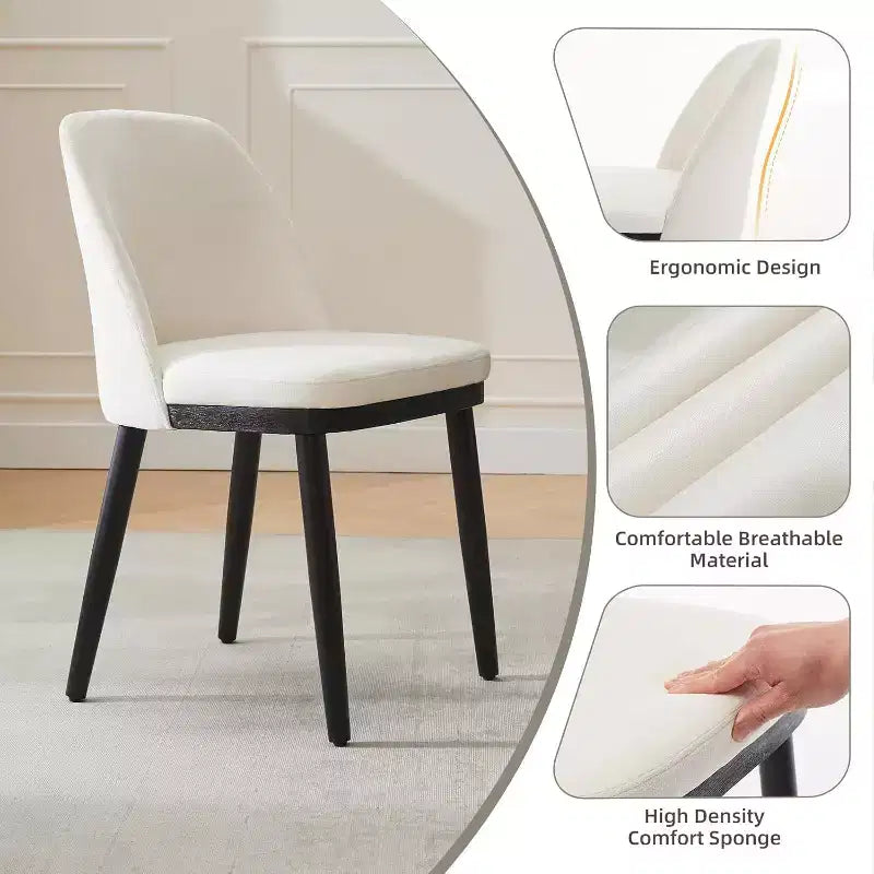 Upholstered Dining Chairs, Modern Kitchen Chairs with Thick Cushions