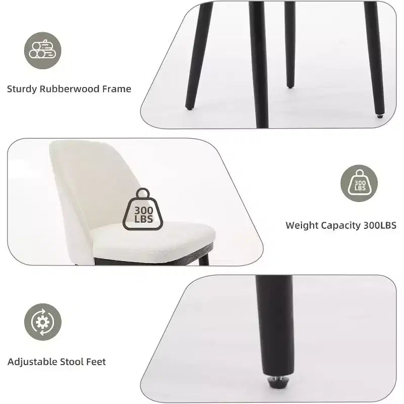 Upholstered Dining Chairs, Modern Kitchen Chairs with Thick Cushions
