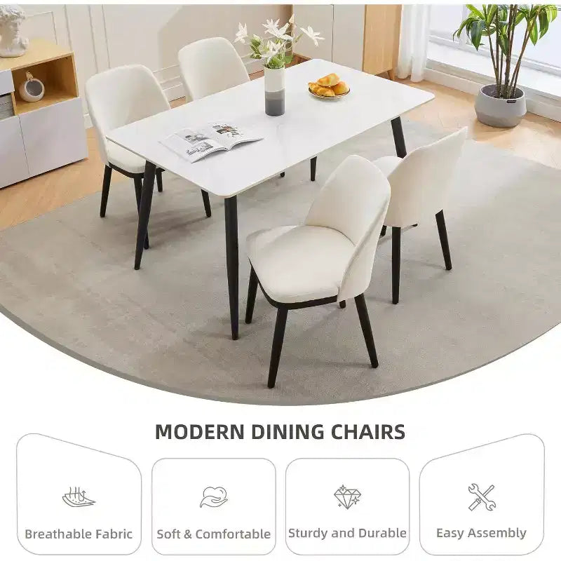Upholstered Dining Chairs, Modern Kitchen Chairs with Thick Cushions