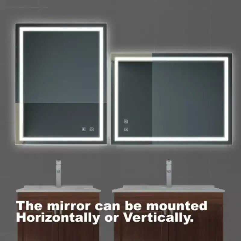 32x24inch Bathroom Led Classy Vanity Mirror with focused backplane,High Lumen,Dimmable Touch,Wall Switch Control