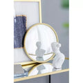 D15 Gold Round Mirror, Circle Mirror with Iron Frame for Living Room Bedroom Vanity Entryway Hallway