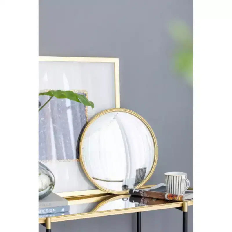 Miroir rond doré D15, miroir cercle avec cadre en fer pour salon, chambre, coiffeuse, entrée, couloir