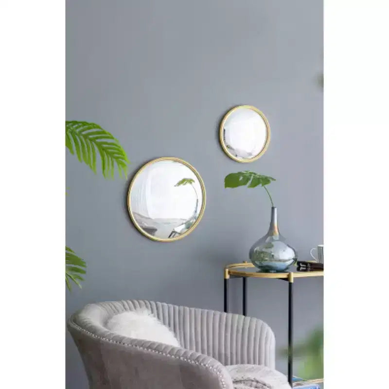 D15 Gold Round Mirror, Circle Mirror with Iron Frame for Living Room Bedroom Vanity Entryway Hallway