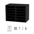 VEVOR Wood Literature Organizer, 12 Compartments, File Sorter with Removable Shelves, Mailboxes Slot for Office Home Classroom,EPA Certified