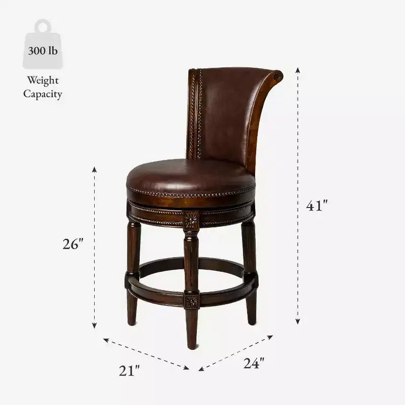 Tabourets de bar pivotants hauteur comptoir en similicuir