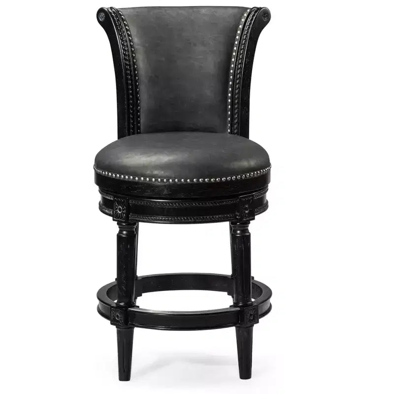 Swivel Counter Height Bar Stools with Faux Leather