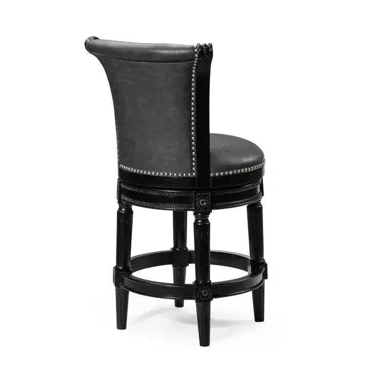 Swivel Counter Height Bar Stools with Faux Leather