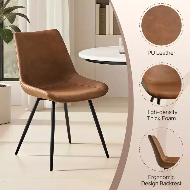 Lot de 4 chaises de salle à manger style urbain avec pieds en métal pour cuisine, salle à manger, salon, bureau