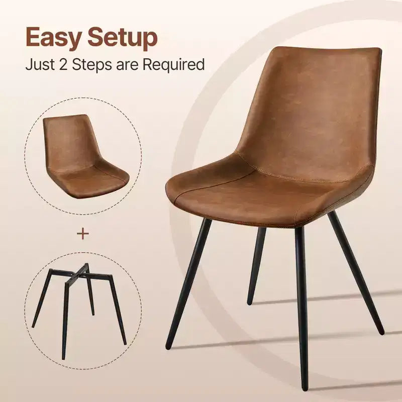 Lot de 4 chaises de salle à manger style urbain avec pieds en métal pour cuisine, salle à manger, salon, bureau