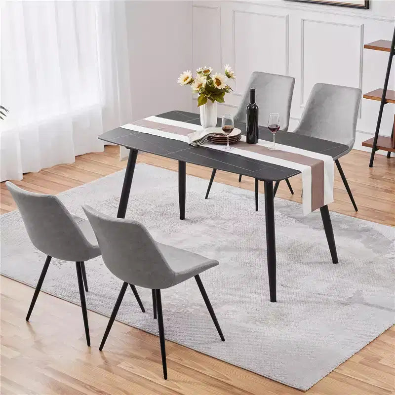 Lot de 4 chaises de salle à manger style urbain avec pieds en métal pour cuisine, salle à manger, salon, bureau