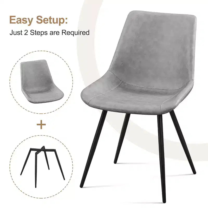 Lot de 4 chaises de salle à manger style urbain avec pieds en métal pour cuisine, salle à manger, salon, bureau