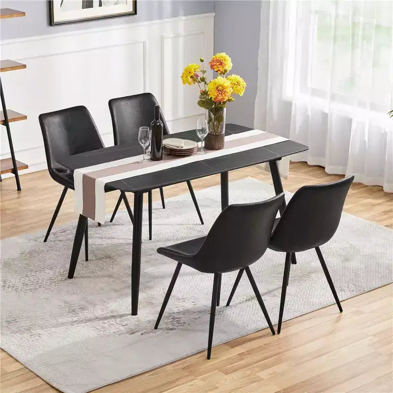 Set of 4 Urban Style Dining Chairs with Metal Legs for Kitchen Dining Room Living Room Office