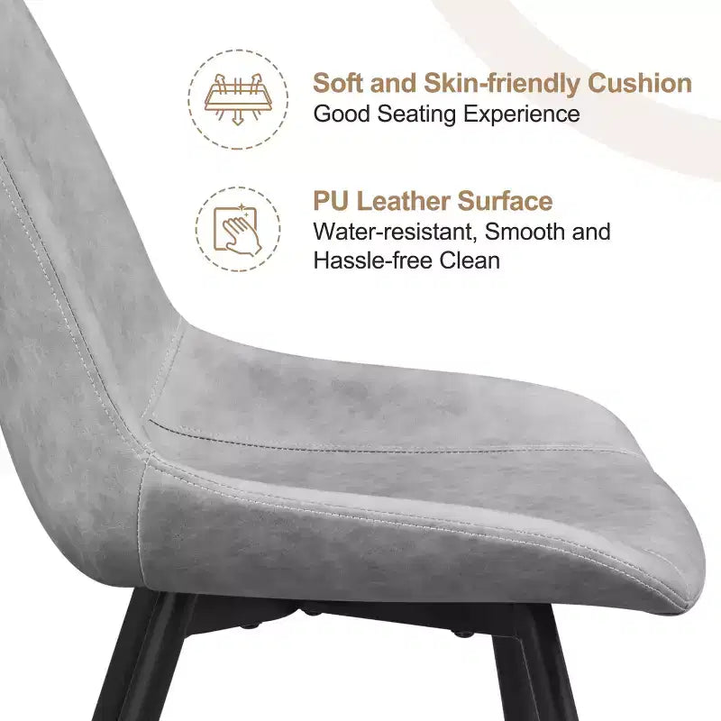 Lot de 4 chaises de salle à manger style urbain avec pieds en métal pour cuisine, salle à manger, salon, bureau