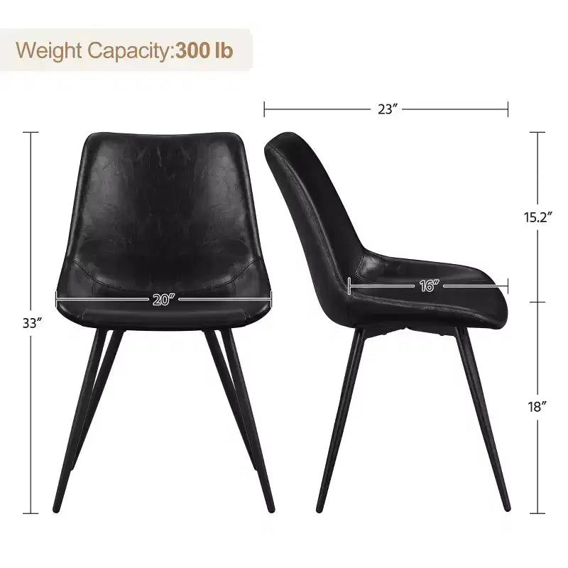 Set of 4 Urban Style Dining Chairs with Metal Legs for Kitchen Dining Room Living Room Office