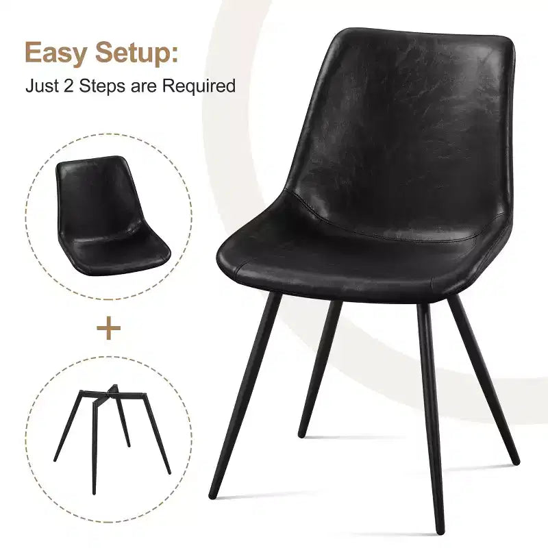 Set of 4 Urban Style Dining Chairs with Metal Legs for Kitchen Dining Room Living Room Office