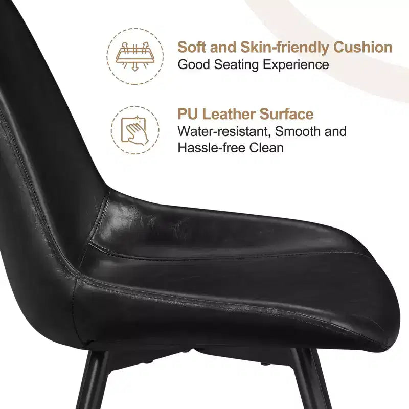 Lot de 4 chaises de salle à manger style urbain avec pieds en métal pour cuisine, salle à manger, salon, bureau