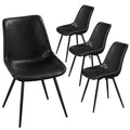 Yaheetech Set of 4 Urban Style Dining Chairs with Metal Legs for Kitchen Dining Room Living Room Office
