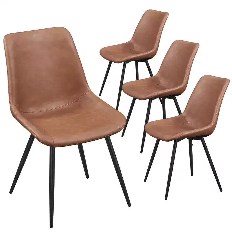 Set of 4 Urban Style Dining Chairs with Metal Legs for Kitchen Dining Room Living Room Office