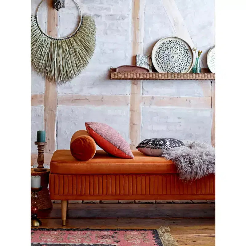 Handwoven Rattan Wall Shelf
