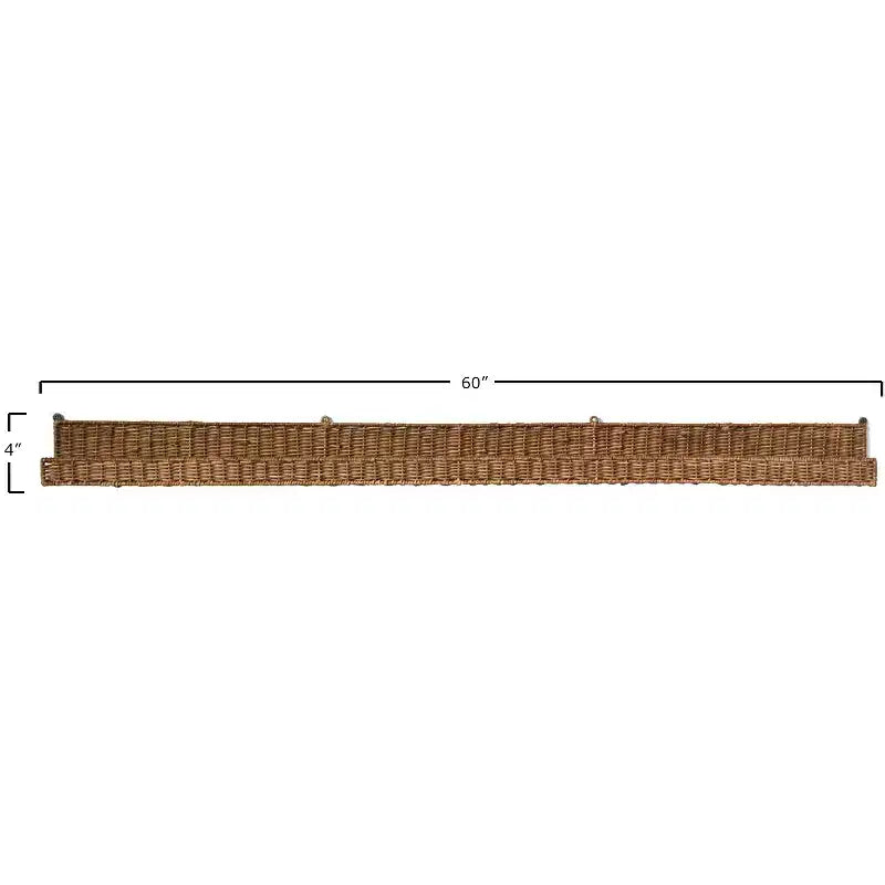 Handwoven Rattan Wall Shelf