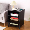 Decorative Storage Cabinets, Nightstand with Charging Station, Bedside Tables with Drawers & Shelf