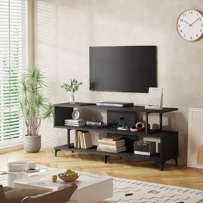 TV Stand for TVs up to 65 Inch, Entertainment Center with Power Outlet, TV and Media Consol