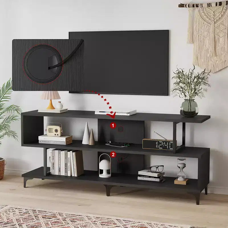 TV Stand for TVs up to 65 Inch, Entertainment Center with Power Outlet, TV and Media Consol
