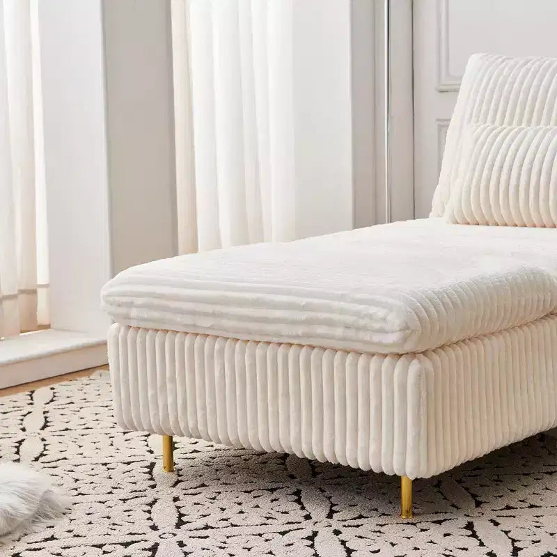 Corduroy Armchair with Ottoman, Space-Saving Convertible Sofa Chair for Dorms/Apartments