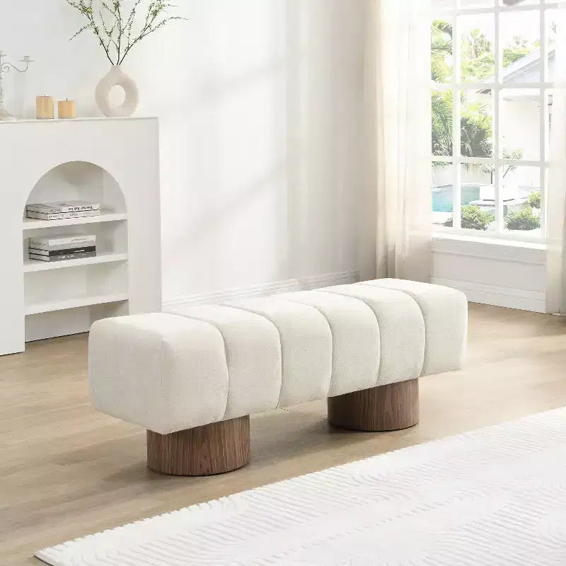 50 Contemporary Muti-functional Chenille Upholstered Dining Bench