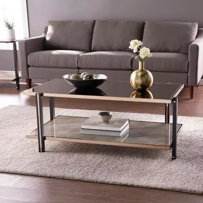 Cocktail Table with Mirrored Top - Champagne