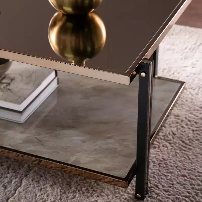 Cocktail Table with Mirrored Top - Champagne