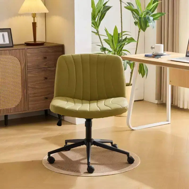 |Avocado Green Cat Claw Leather Adjustable Height Swivel Office Chair