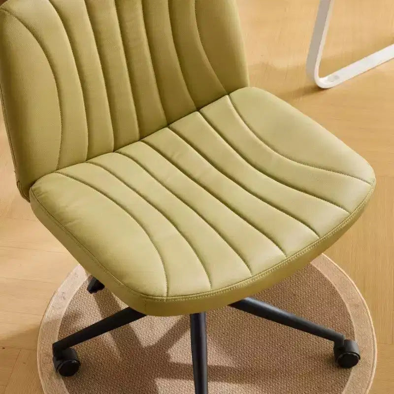 |Avocado Green Cat Claw Leather Adjustable Height Swivel Office Chair