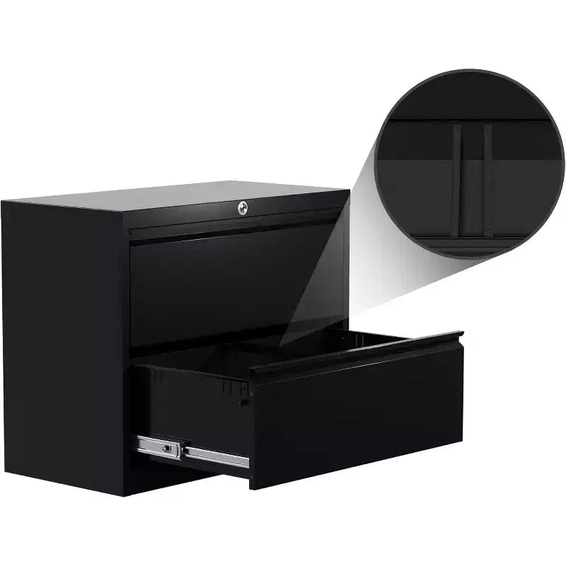 2 Drawer Lateral File Cabinet with Lock, Filing Cabinets for Home Office, Storage Cabinets for Hanging Files Letter/Legal/F4/A4
