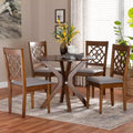 Baxton Studio Sadie Modern Grey and Walnut Brown Wood 5-Piece Dining Set