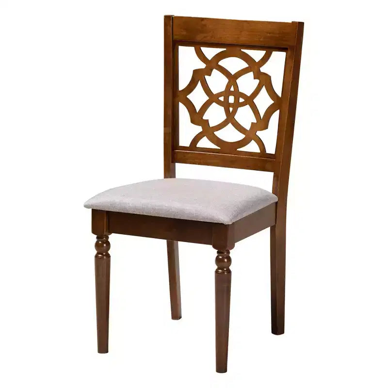 Modern Grey and Walnut Brown Wood 5-Piece Dining Set
