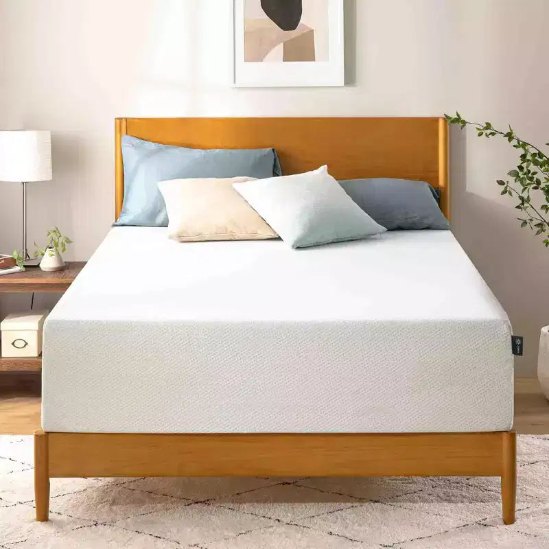 14 Inch Queen Green Tea Memory Foam Mattress, Medium Firm Feel, Zoned Pressure Relief, Certified Safe Foams & Fabric, Mattress in A Box