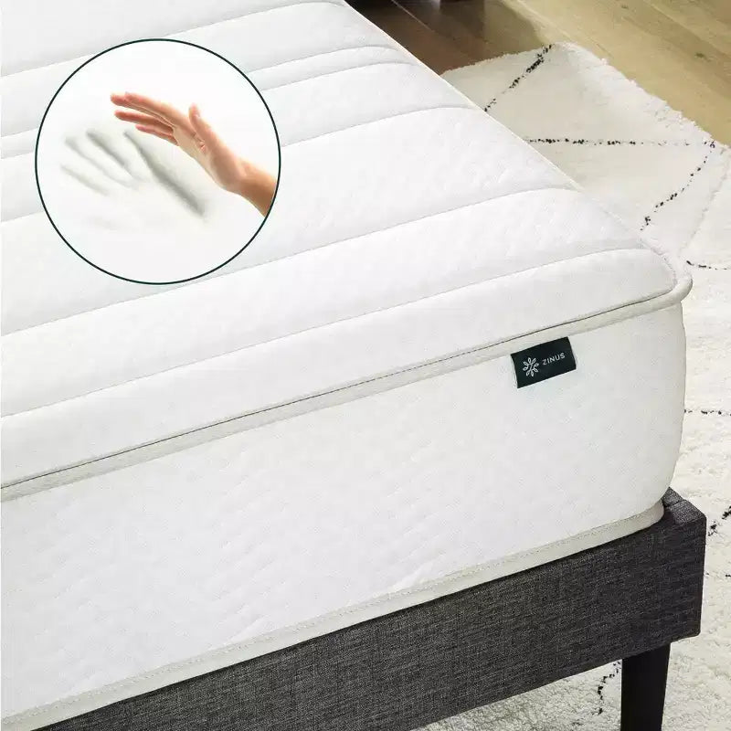 Matelas hybride 6 pouces en mousse et ressorts [Nouvelle version], jumeau, fermeté moyenne, support durable, mousses et tissu certifiés sûrs, matelas en boîte
