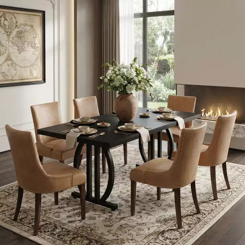 63 Modern Executive Desk, Large Office Computer Desk with Metal Geometric Base