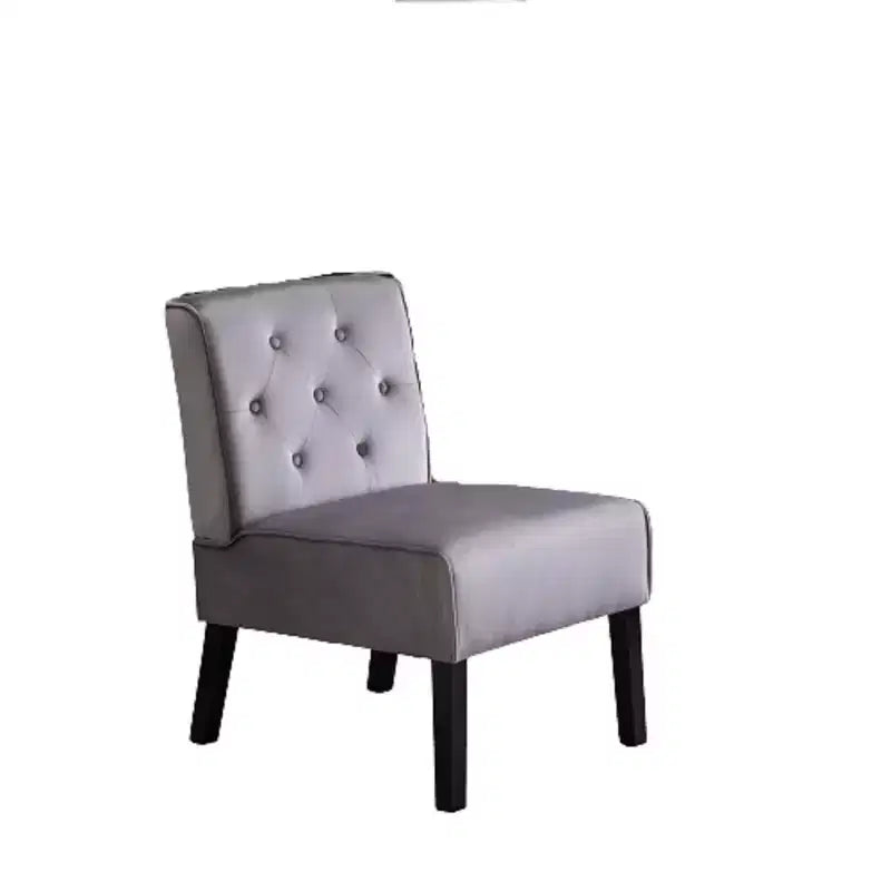 Fauteuil d'appoint en velours 2 pièces, sans accoudoirs avec capitonnage et coussin en mousse haute densité de qualité supérieure