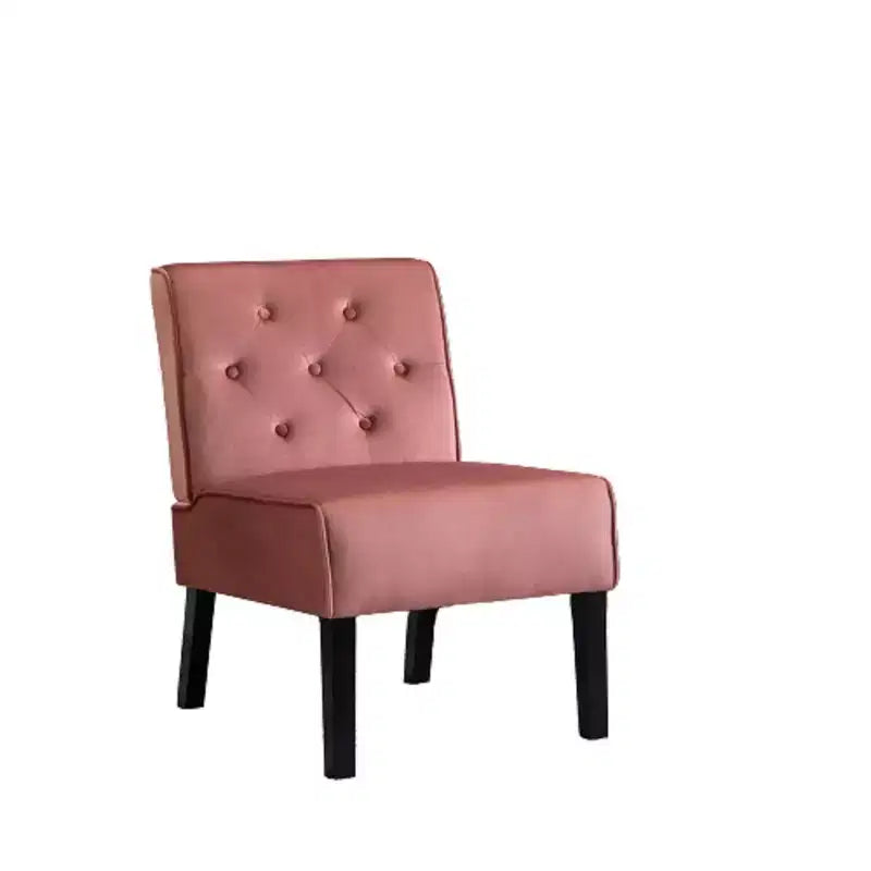 Fauteuil d'appoint en velours 2 pièces, sans accoudoirs avec capitonnage et coussin en mousse haute densité de qualité supérieure