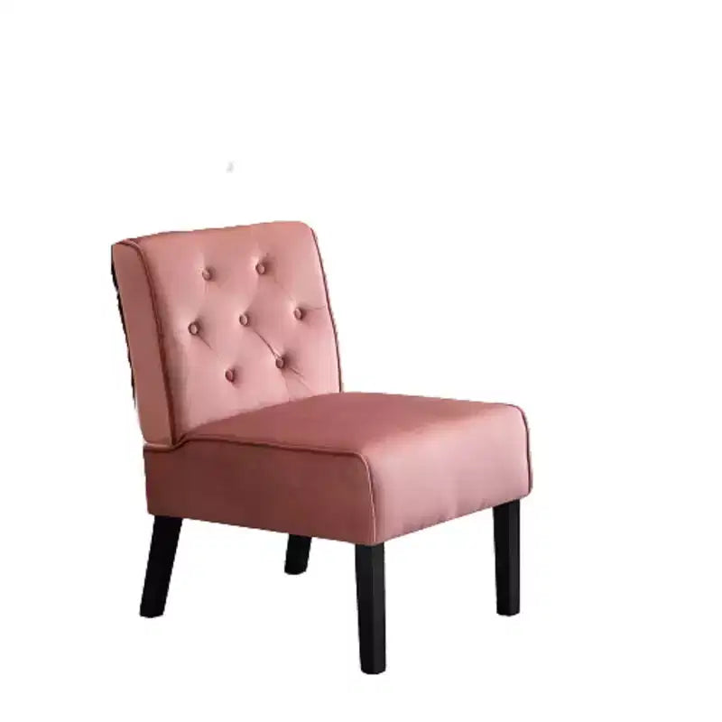Fauteuil d'appoint en velours 2 pièces, sans accoudoirs avec capitonnage et coussin en mousse haute densité de qualité supérieure