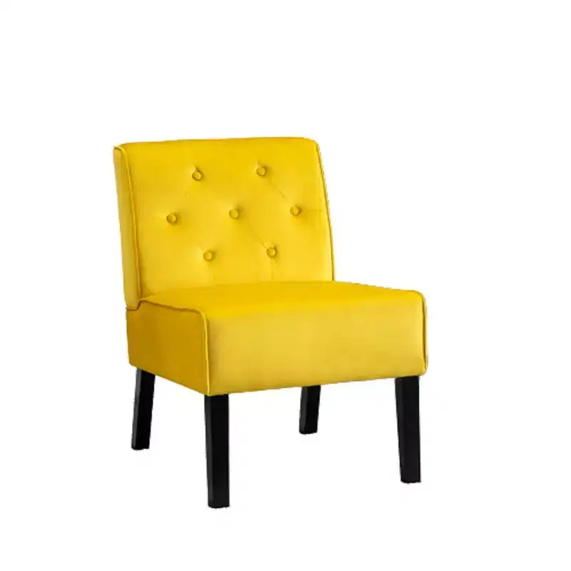 Fauteuil d'appoint en velours 2 pièces, sans accoudoirs avec capitonnage et coussin en mousse haute densité de qualité supérieure