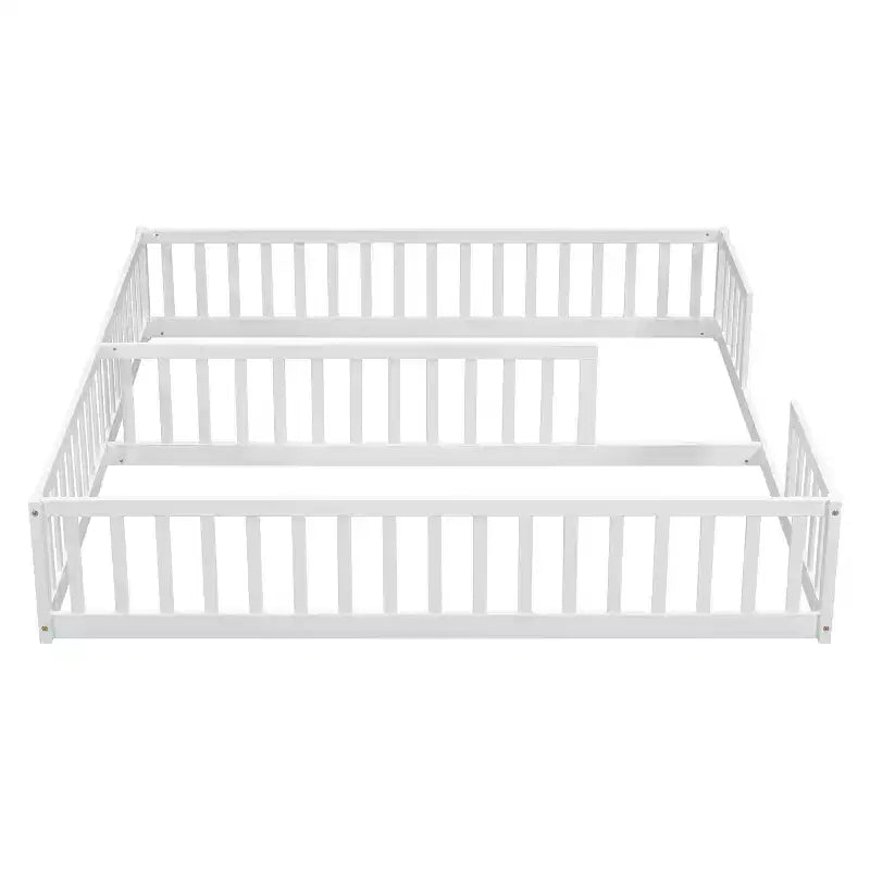 Lit mezzanine double, espace bureau sous le lit, bois de pin massif, gain de place.