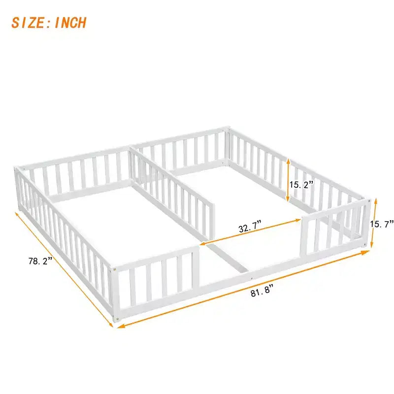 Twin Loft Bed Under-Bed Desk Space Space-Saving Solid Pine Wood