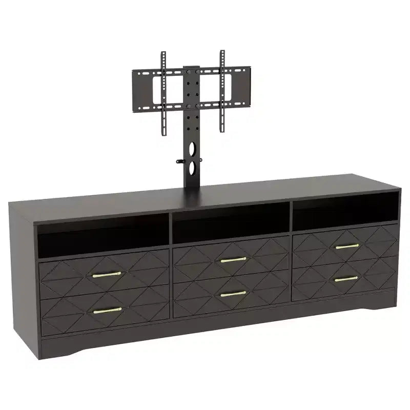 TV Stand with Mount for 35-85 Inch TVs, 6 Drawer Entertainment Center, Adjustable Media Console Storage for Living Room